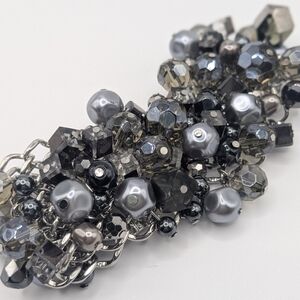 Adjustable Shades Of Gray And Silver Sparkling Cha-Cha Bracelet